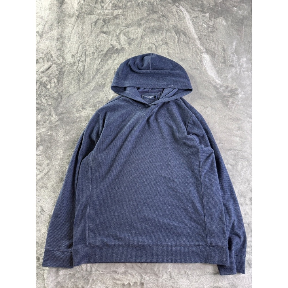 Vineyard Vines Shep & Ian Men's Hoodie L Blue Diagonal Textured Fabric - Picture 1 of 7